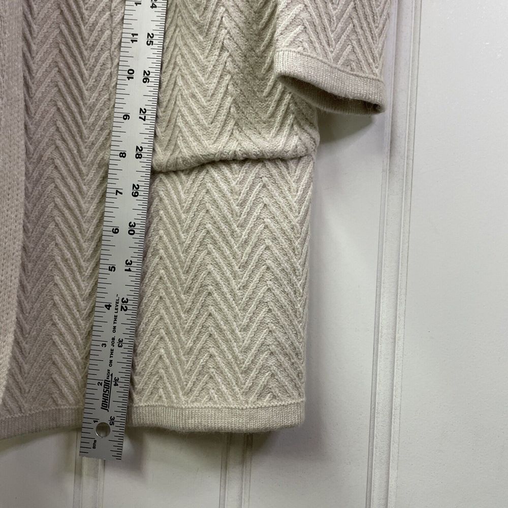 Magnolia Grace Callie Structured 2 Pocket Open Front Chevron Textured Cardigan S - Picture 7 of 8